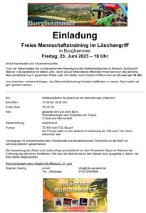 Freies Mannschaftstraining Löschangriff @ Burghammer